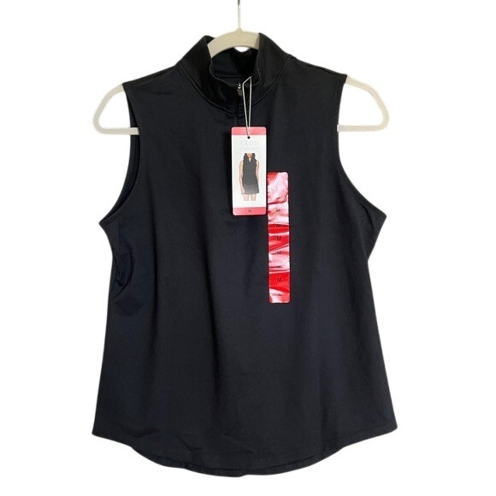 IZOD Performance Womens Medium Black‎ Sleeveless Shirt Golf Tennis Polo Sport